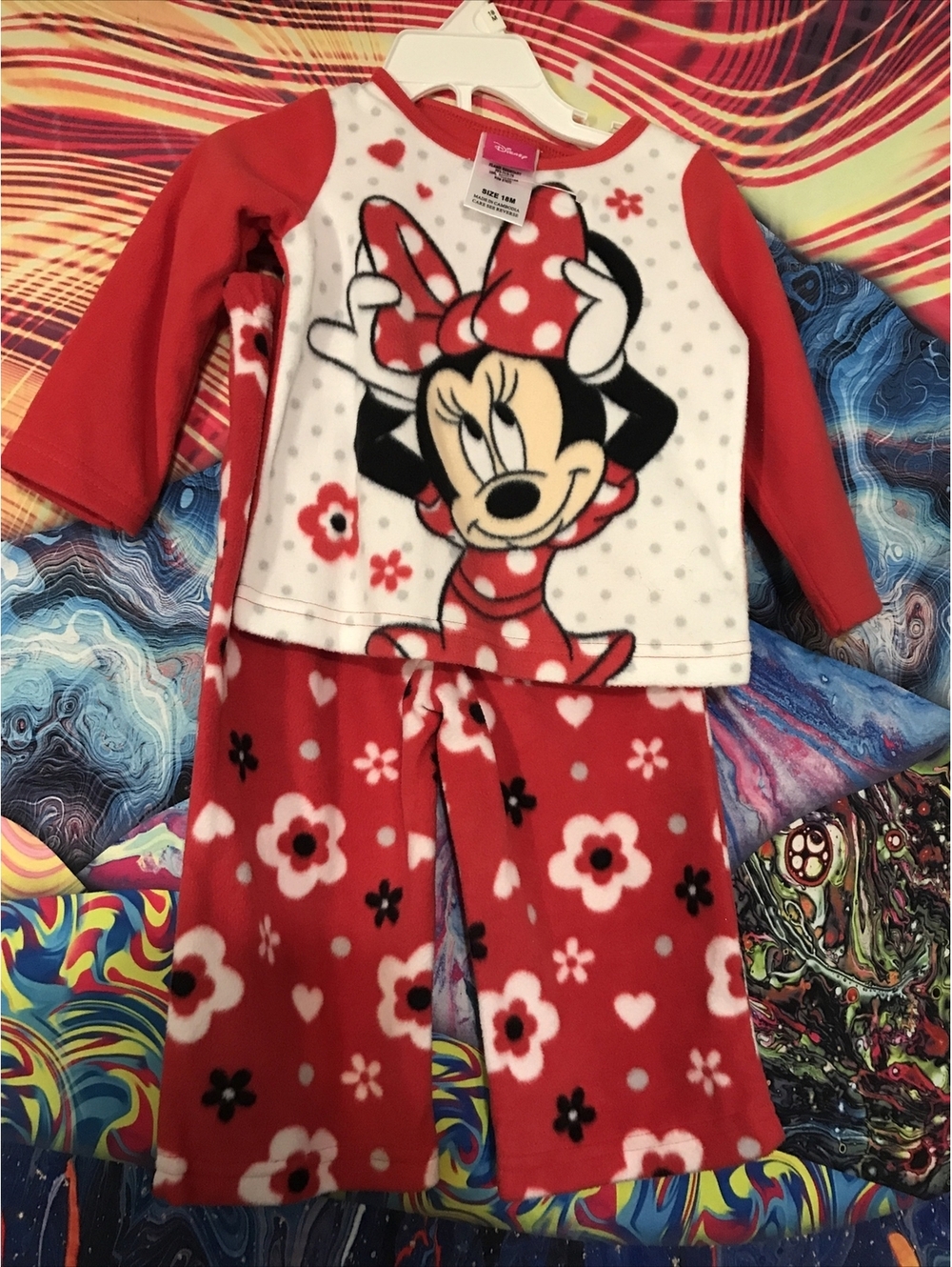 Minnie Mouse Toddler Girls 2 Piece Pajama Set 18M 18 Months
